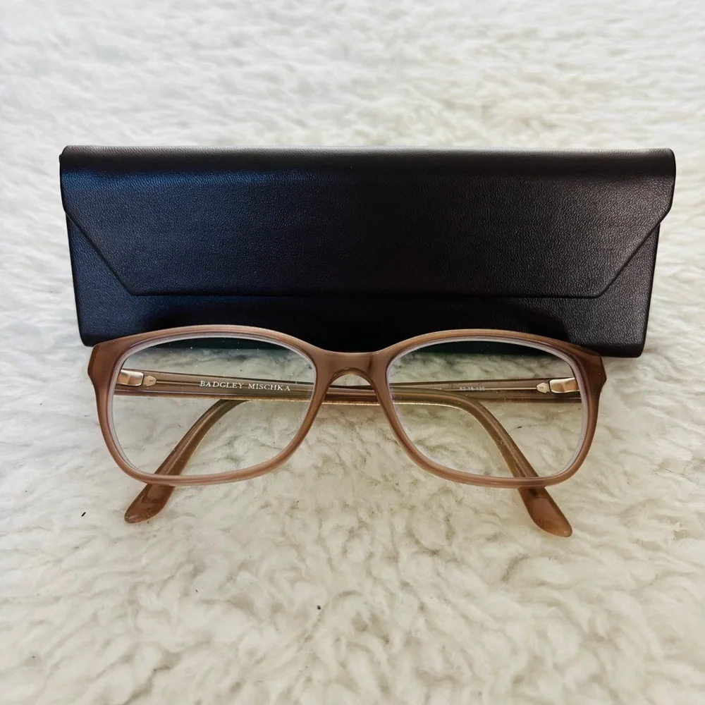 Badgley Mischka Brown w/ glittery sides Glasses Frame Only with Black Case